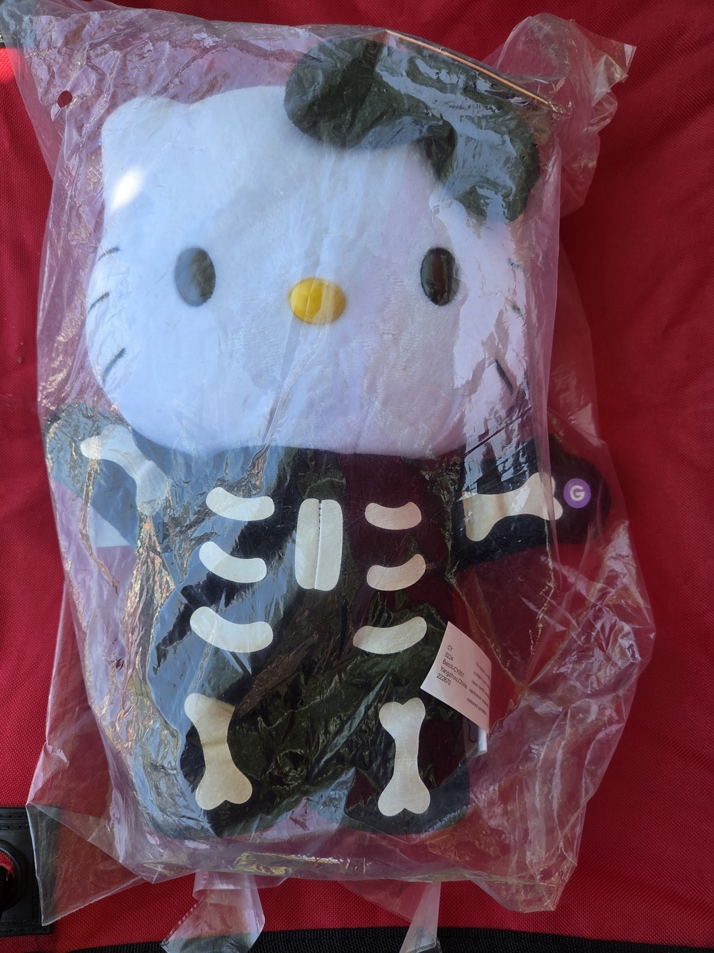 Hello Kitty Skeleton Plush - White & Black